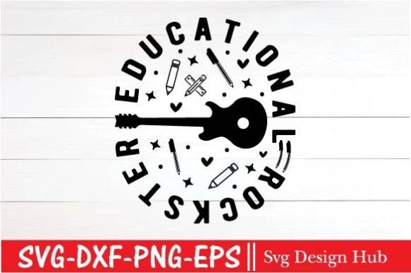 Educational Rockstar SVG: Teacher Graphics for T-Shirt Designs