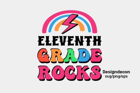 Eleventh Grade Rocks Retro SVG Graphics for Crafts