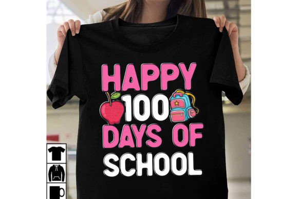 Happy 100 Days of School SVG Cut File: Graphics for T-Shirt Designs