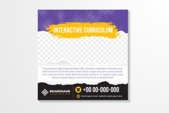 Interactive Curriculum Square Banner: Graphics for Social Media Templates
