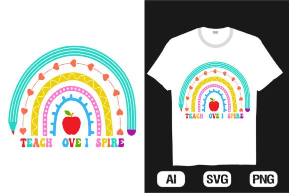 Kindergarten Rainbow T-shirt Design 2: Graphics & T-Shirt Designs